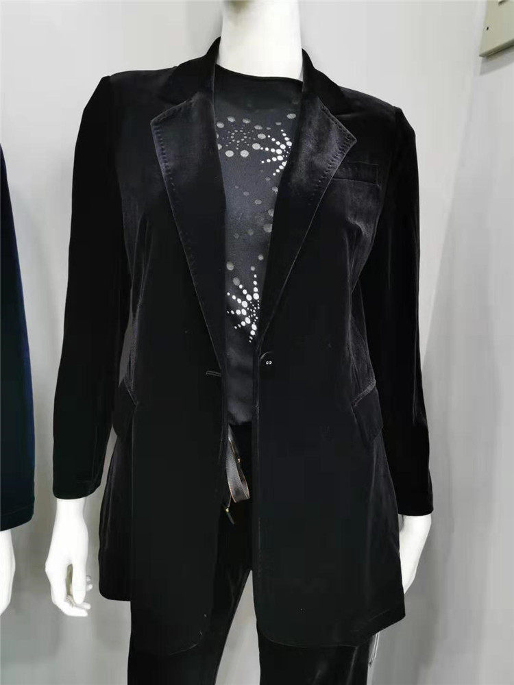 梦娅姿女装正品7023气质小西服新款韩国不倒绒丝绒修身外套上衣