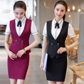 职业马甲套装 美容师ktv服务员前台收银空姐制服 女酒店工作服夏装