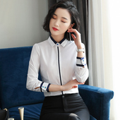 女长袖 白领正装 春装 白衬衫 2025新款 职业打底工装 衬衣韩版 工作服秋