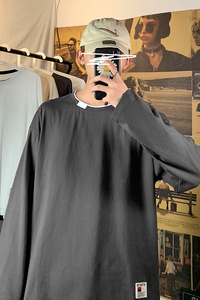 秋季新款圆领秋装卫衣T恤港风男情侣XZ1415-2#TC405#P25
