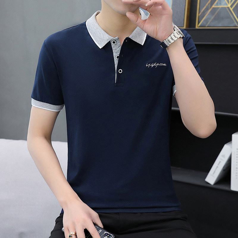 夏季新款男女款POLO衫翻领棉T恤打底衫短袖XZ1415-2#T105#图片