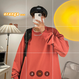 秋冬新款模特图韩版大码港风男款圆领卫衣外套XZ1415-2#W5504#图片