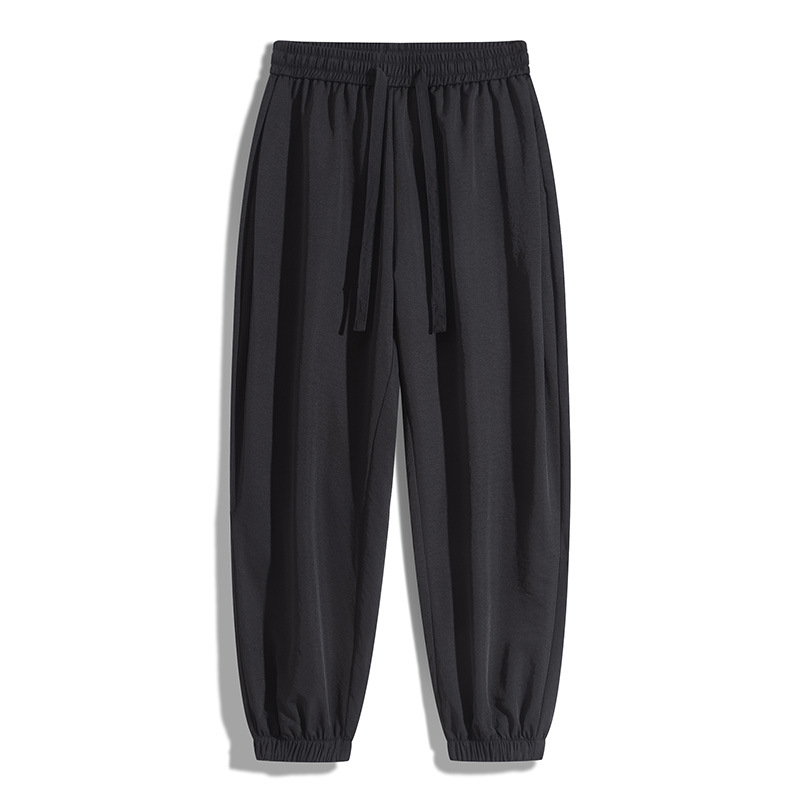 跨境批发阔腿宽松冰丝休闲裤夏季加长版薄款透气直筒裤美式潮男