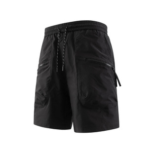 复古街头嘻哈机能风运动短裤 男潮牌宽松阔腿休闲潮oversize