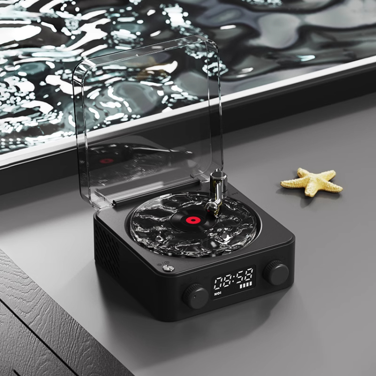 KAWOO水波纹蓝牙音响听海助眠黑胶音箱无线唱片机情人节生日礼物