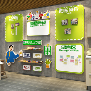 公司能量补给站文化办公室茶水间布置公告栏风采展示板墙面装饰贴