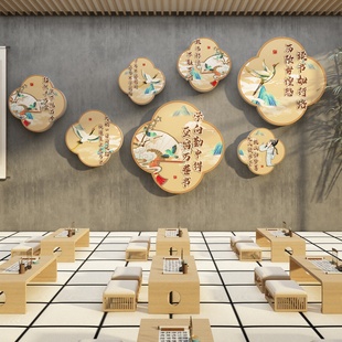 书法教室氛围布置装饰画中式古风场景环创培训机构班级文化墙面贴