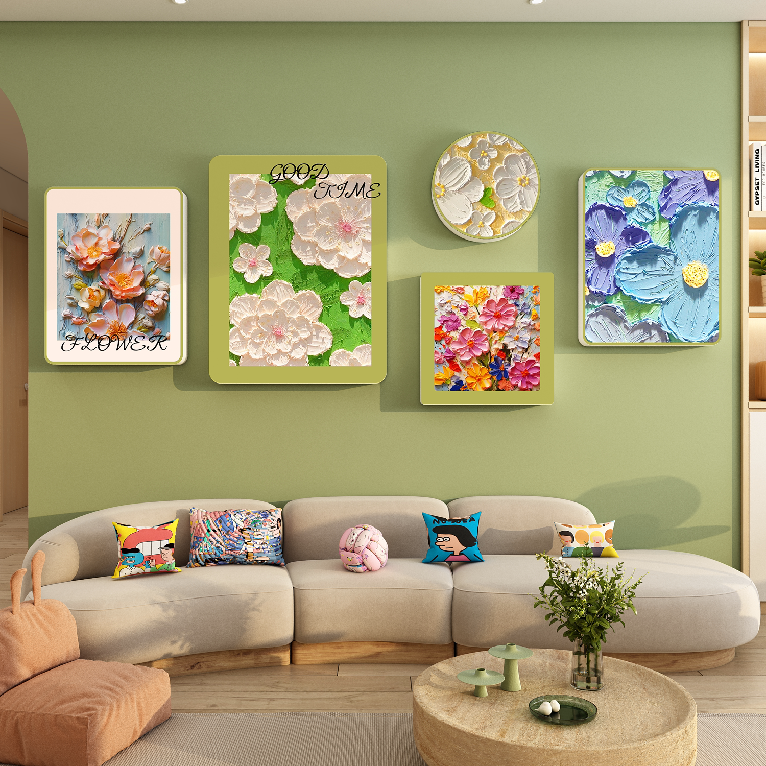 卧室房间布置电视机背景墙装饰壁画3d立体自粘贴纸小挂件上方民宿