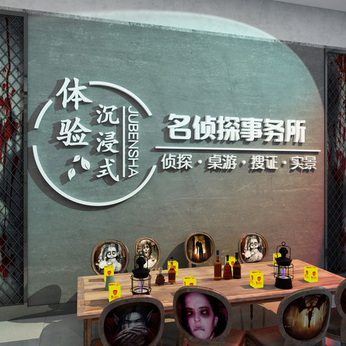 剧本杀墙面装饰品贴纸画布置探案
