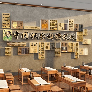 汉字的起源与演变书法教室布置装饰氛围培训班机构墙面环创文化贴