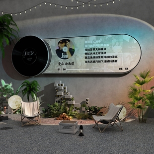 网红打卡周杰伦歌词酒吧装饰品黑胶唱片海报造场背景形象墙面贴画