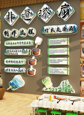 非遗传统文化漆扇摊位幼儿园墙面装饰环创主题成品布置场景展示板