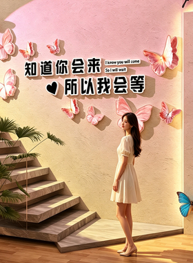 美容院形象墙贴网红打卡亮面防水