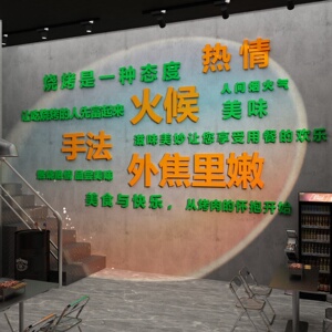 工业风墙面装饰用品烧烤店创意布置网红背景墙贴画壁纸小酒吧馆修