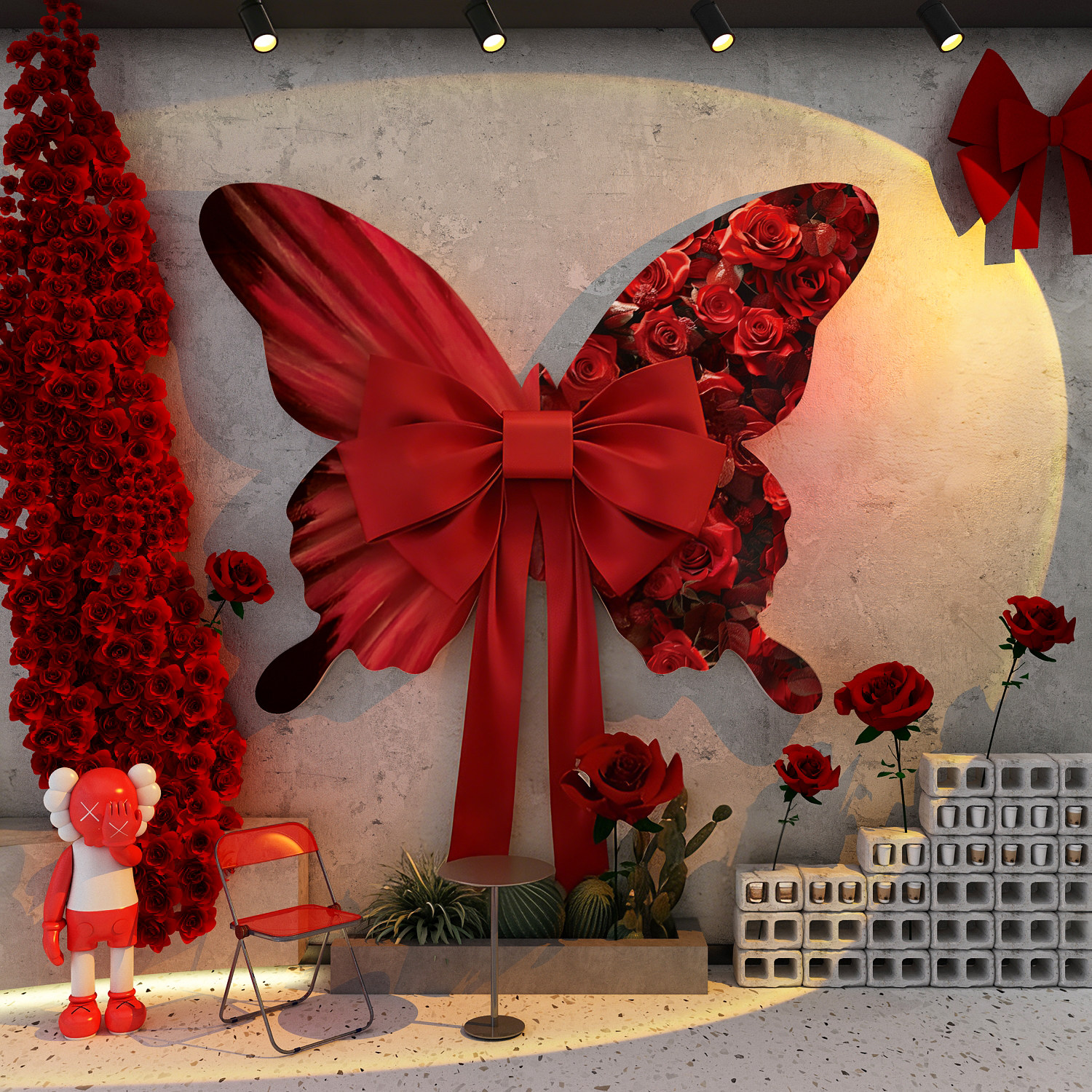 网红打卡拍照区布置形象花墙面装饰贴纸大巨型蝴蝶立体kt板造背景,家居饰品,软装墙贴,淘宝优惠券,粉丝福利购,淘宝优惠卷