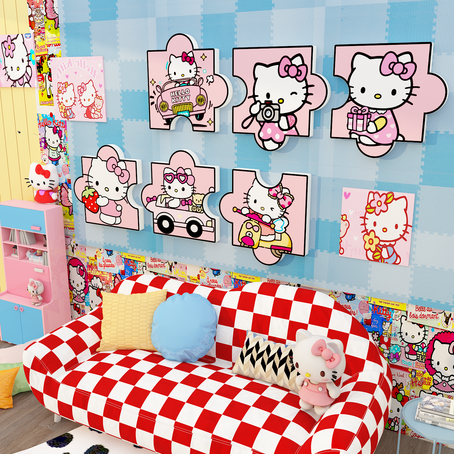 女孩儿童公主风房间布置卧室装饰全套三丽鸥生日hellokitty墙面贴