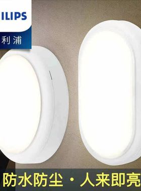 飞利浦明晖LED小面包灯 WL008C 15W圆形/椭圆壁灯感应灯户外防水