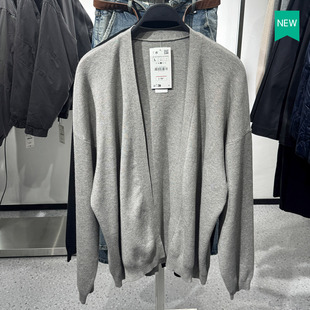 灰色罗纹宽松长袖 男装 开襟开衫 针织衫 803 柜329 外套9598371 新品