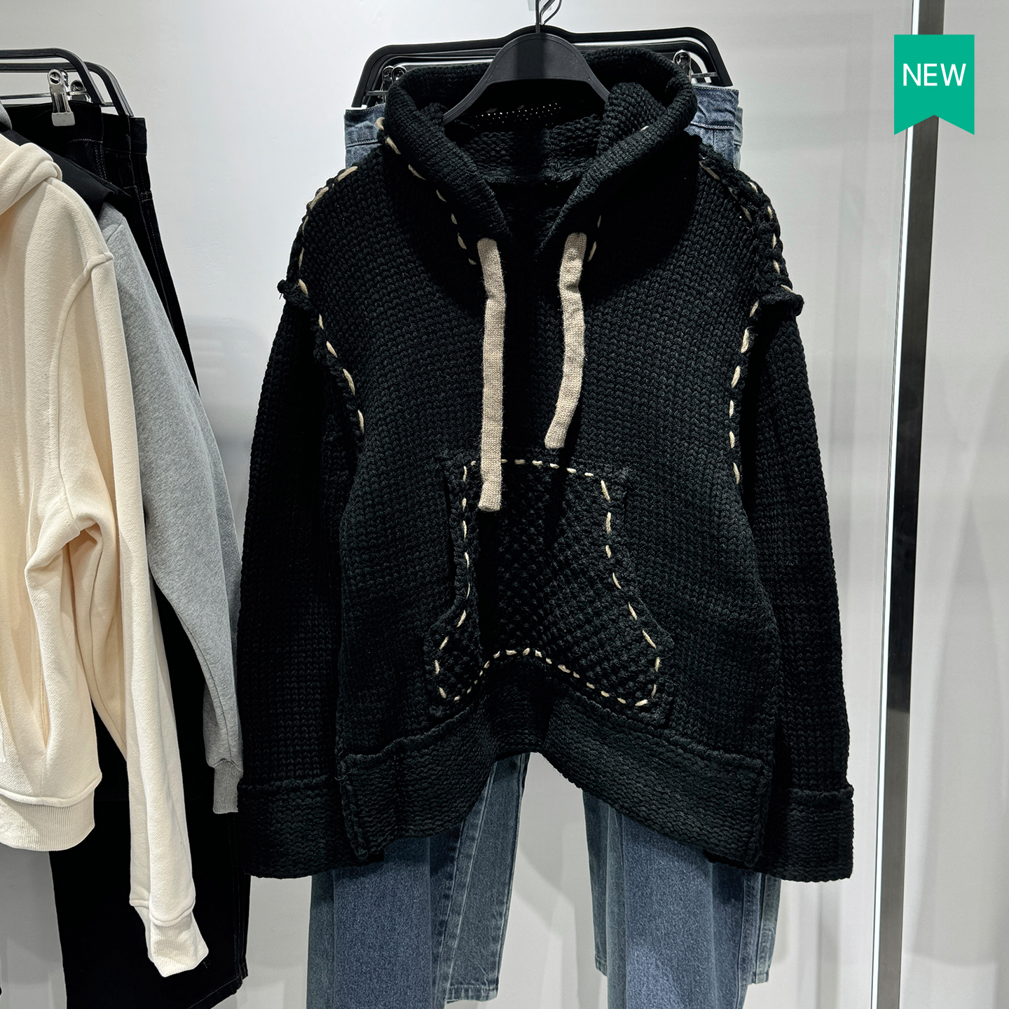 男装针织面料设计连帽卫衣外套