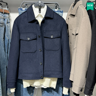 柜699！春秋新品男装羊毛混纺双面面料长袖衬衫式外套ZA5854404