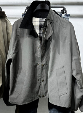 柜799！秋季新款男装撞色领宽松夹克科技面料工装外套7380220 801