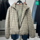 柜549 休闲格纹连帽夹棉夹克棉质外套ZA8281460 美式 秋冬新品 男装