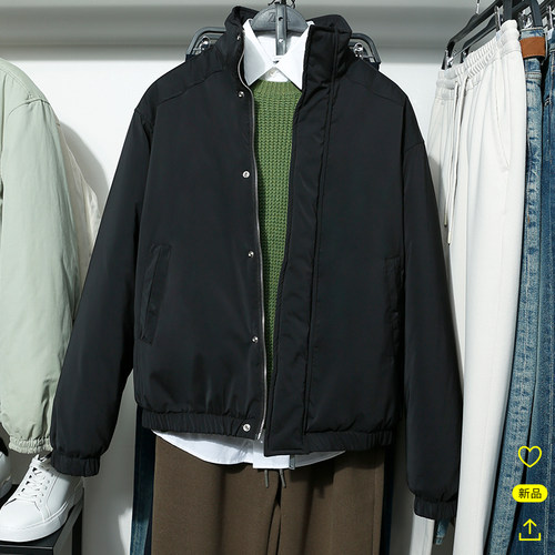 男装立领秋冬宽标准加棉夹克外套