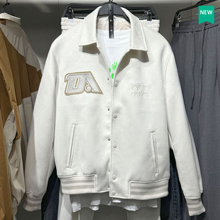 8281357男士 春秋补丁饰绒面质感效果夹克 麂皮绒外套 男装 柜529