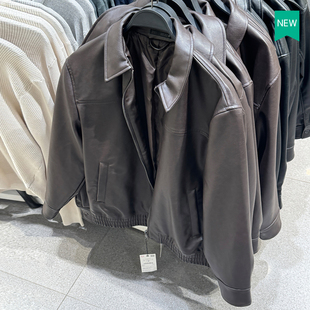 秋季 4027400 新款 翻领仿皮机车拉链夹克防风外套 753 男装 柜429