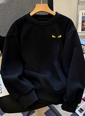 【奥特莱斯】2025秋冬新款休闲圆领卫衣男情侣外套百搭保暖上衣服