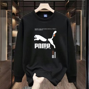 奥莱 复古慵懒风宽松无帽长袖 圆领卫衣春秋季 美式 上衣潮牌 薄款