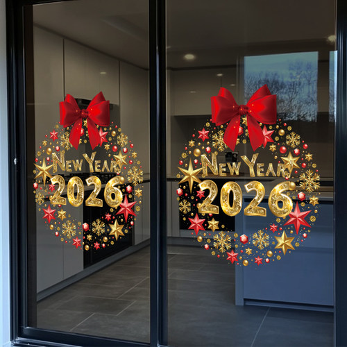 2026年马年新年装饰静电贴玻璃门贴纸过年元旦氛围春节装饰品窗花