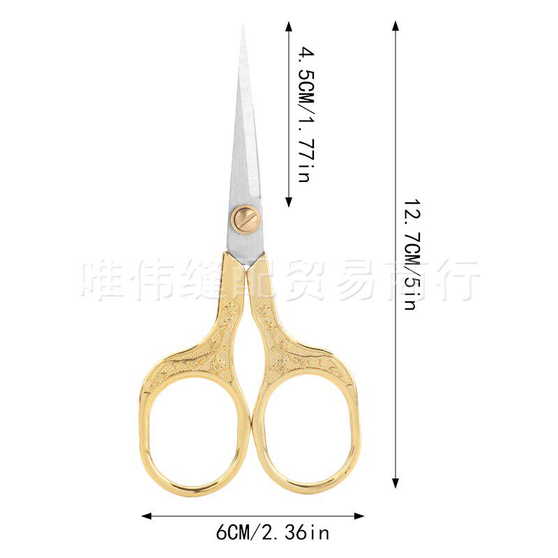 손으로 자르는 스테인레스 스틸 가정용 재봉사 자수 재단사 종이 컷 절묘한 뾰족한 팁 복고풍 작은 가위