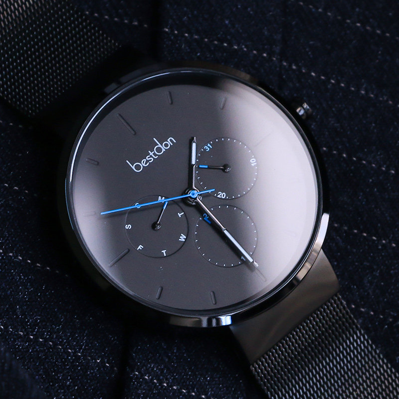 邦顿男手表防水学生潮流虫洞无概念石英简约设计师极简风十大品牌