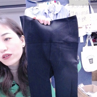 602 1条 黑色高腰收腹加绒打底裤