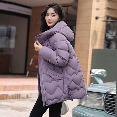 羽绒服中长款雪中飞连帽外套