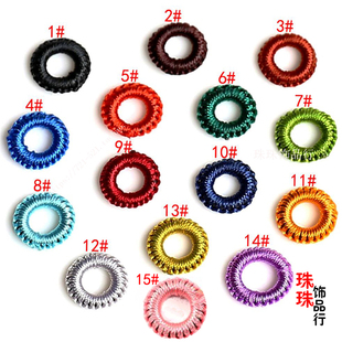 DIY散珠配件 中国结玉线编织弹力线圈单环圈隔片橡皮圈垫片连环扣