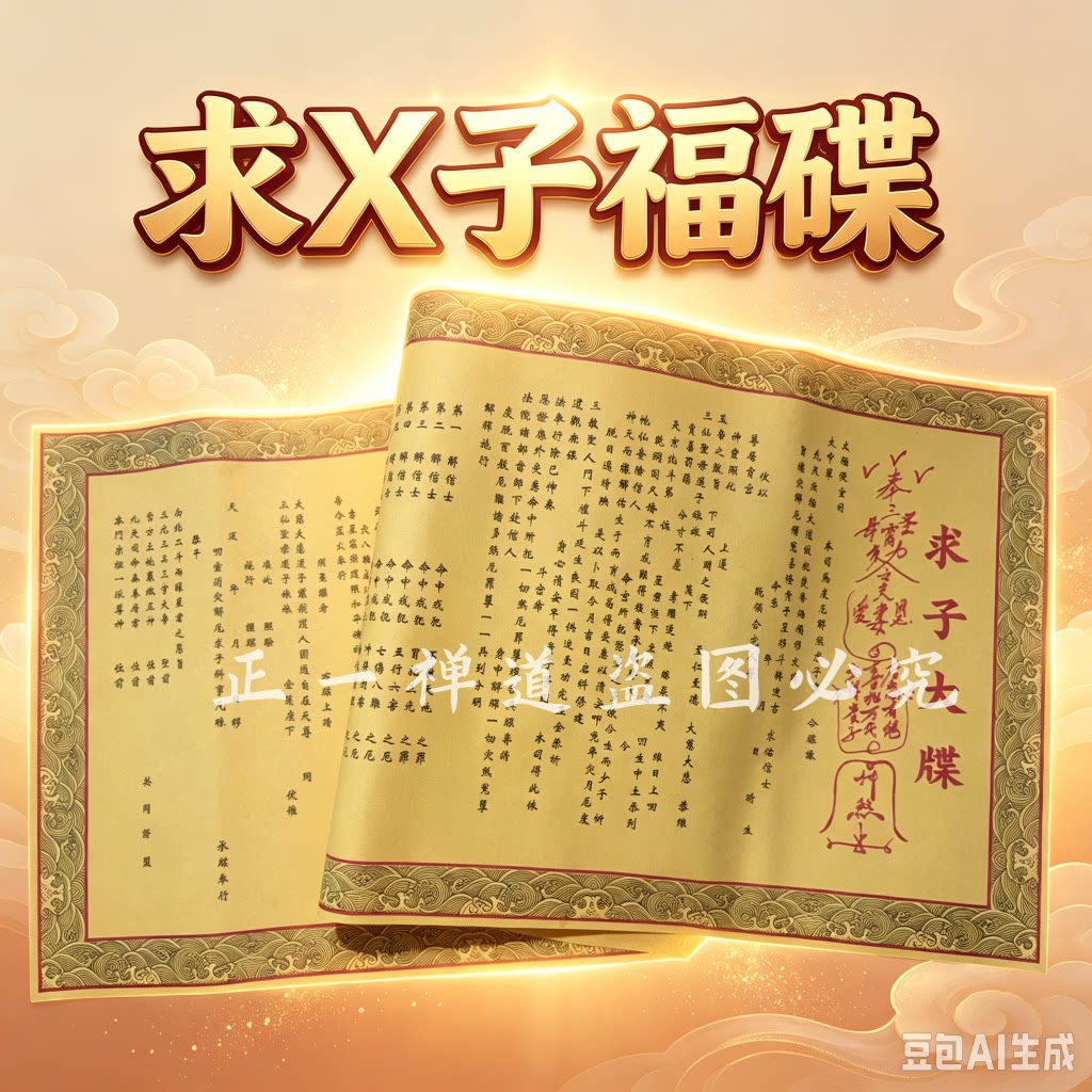 正一道观音菩萨求zi文牒符道纸宝妈孕妇宝宝祝福宣纸文书纸张