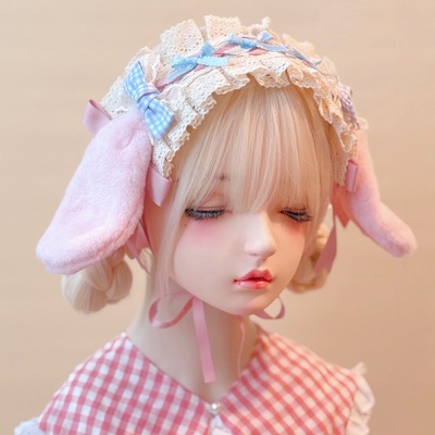 本守造原创蝴蝶结毛绒垂耳兔发带