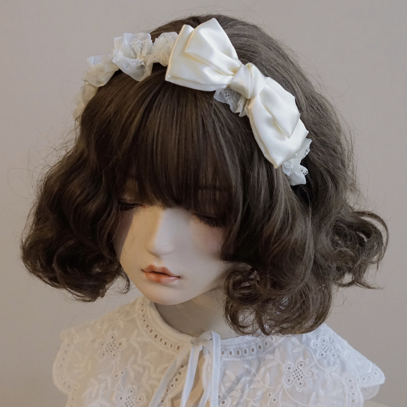 本守造原创荷叶边侧蝴蝶结发箍