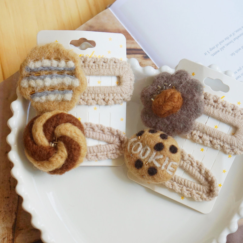 本守造原创手工发夹曲奇饼干毛线羊毛毡BB夹日本日韩日系,饰品/流行首饰/时尚饰品新,发饰,淘宝优惠券,粉丝福利购,淘宝优惠卷