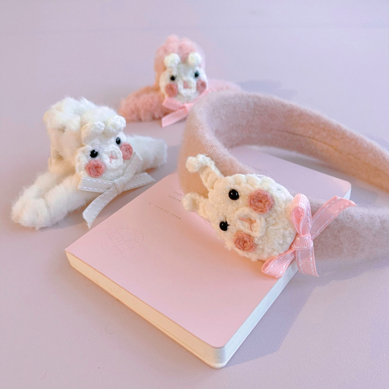 本守造原创手工粉色毛绒发箍头箍针织兔子日韩日系软妹,饰品/流行首饰/时尚饰品新,发饰,淘宝优惠券,粉丝福利购,淘宝优惠卷