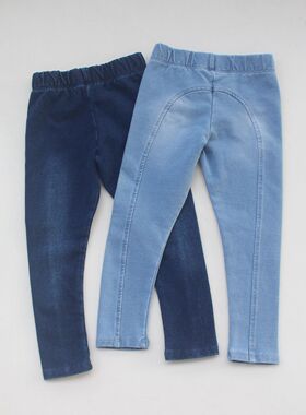 【猫耳】2-12码 英JOU女童纯棉水洗牛仔裤打底裤