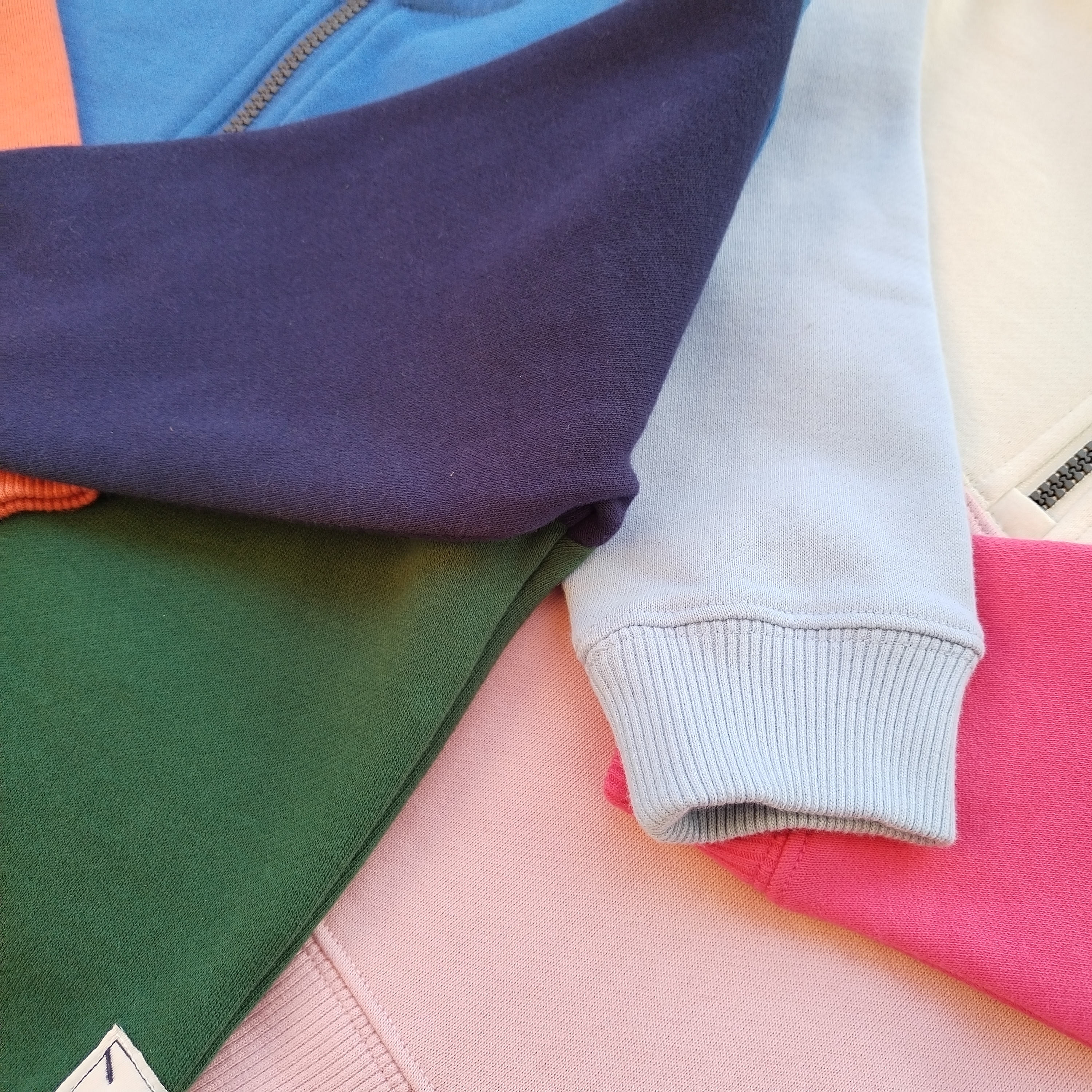 【猫耳】2-12码 英单JOU男女童立领薄绒撞色卫衣外套儿童春秋卫衣