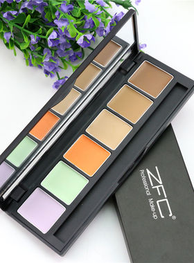 ZFC6色遮瑕膏绿色桔色紫色肤色遮盖红血丝痘印黑眼圈泪沟雀斑暗黄