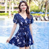 泳衣保守女款 妈妈游泳装 成人分体大码 胖mm遮肉泡温泉两件套平角裤