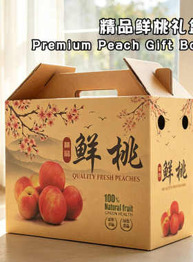 10斤装桃子纸箱包装盒水蜜桃礼盒