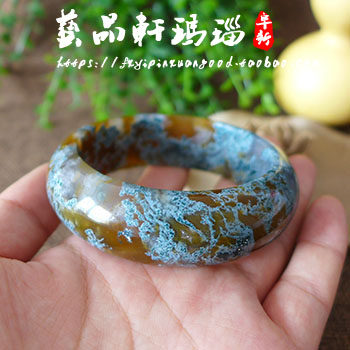 天然水草玛瑙 阜新本地水草玛瑙手镯 原色玛瑙60mm 新品包邮