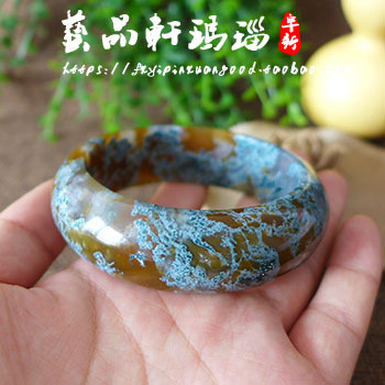 天然水草玛瑙 阜新本地水草玛瑙手镯 原色玛瑙60mm 新品包邮