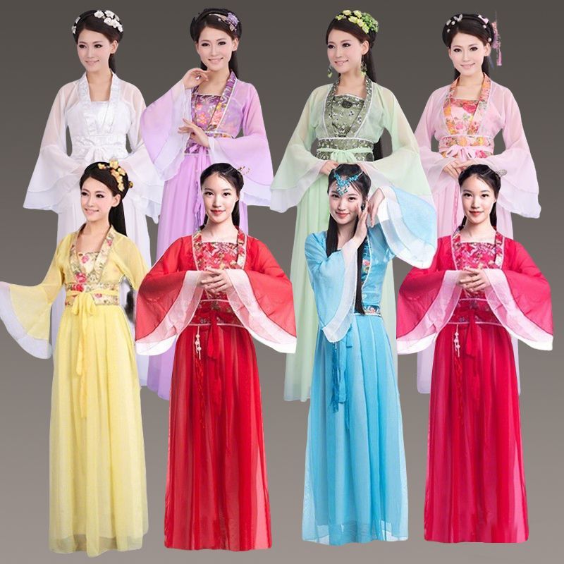 古装服装七仙女汉服纸伞女伴娘成人礼中国风大码反串唐伯虎点秋香